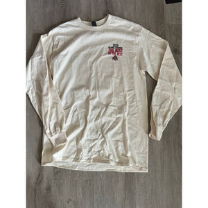 Men's Gildan Ohio State Buckeyes Cream Long Sleeve Tee L
